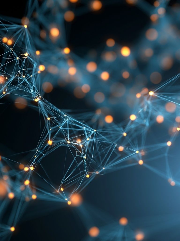 Neon Network Abstract Poster. poster detail