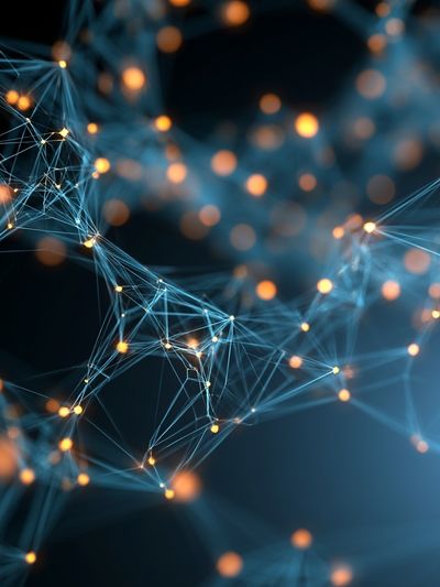 Neon Network Abstract Poster. poster