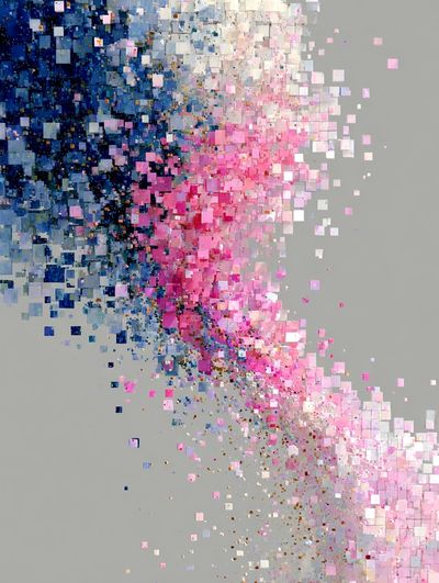 Pastel Pixel Drift Abstract Poster.