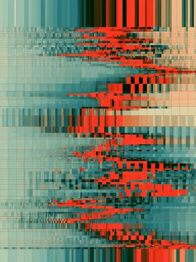Glitch Grid Abstract Poster. poster