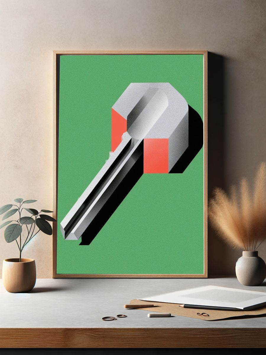 Geometric Key Abstract Poster. — room view 2