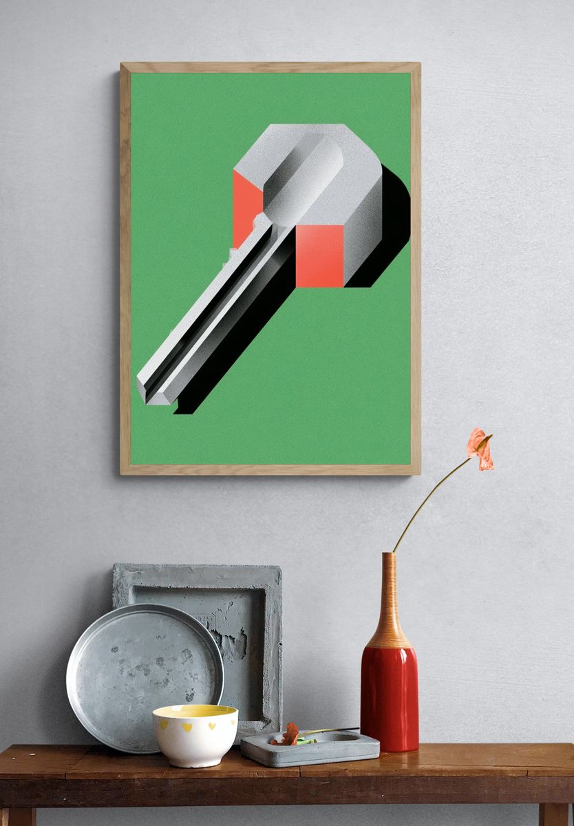 Geometric Key Abstract Poster. — room view 3