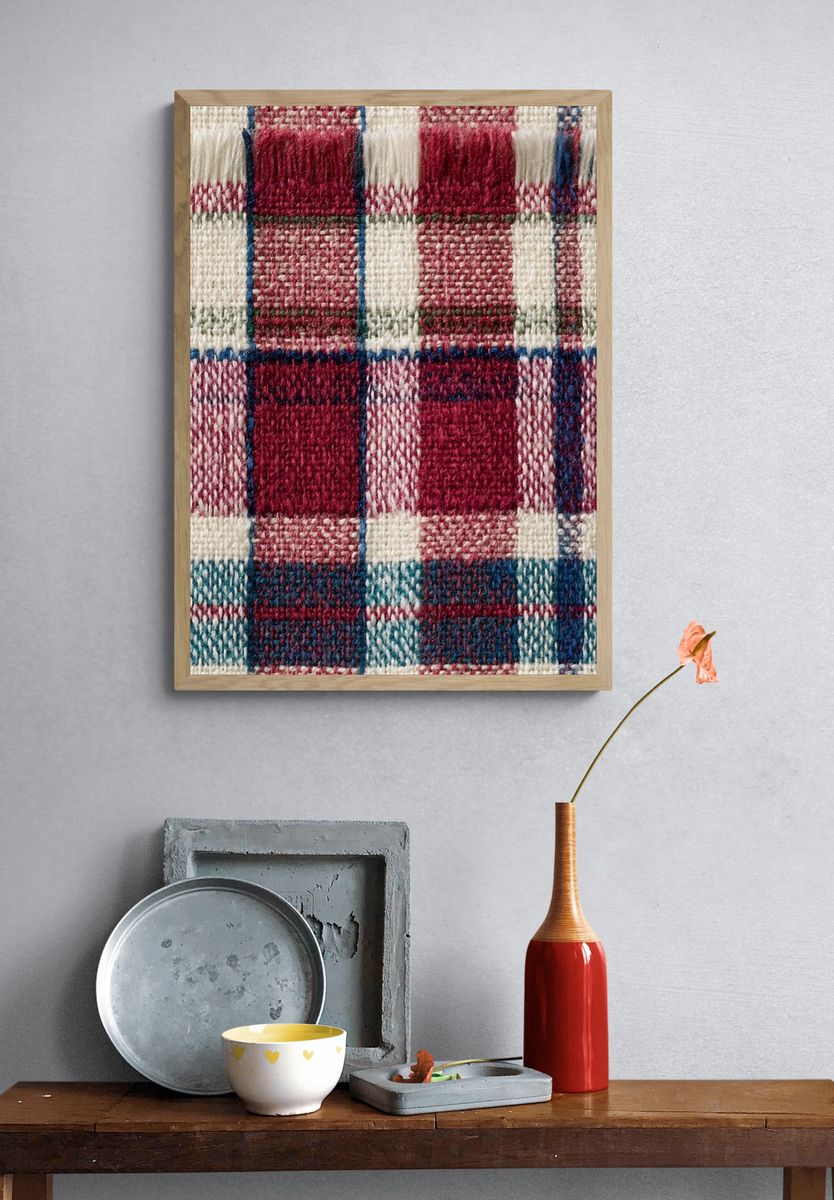 Plaid Textile Texture Print. — room view 3