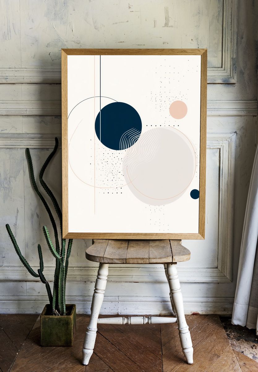 Minimal Geometric Balance Poster. room preview