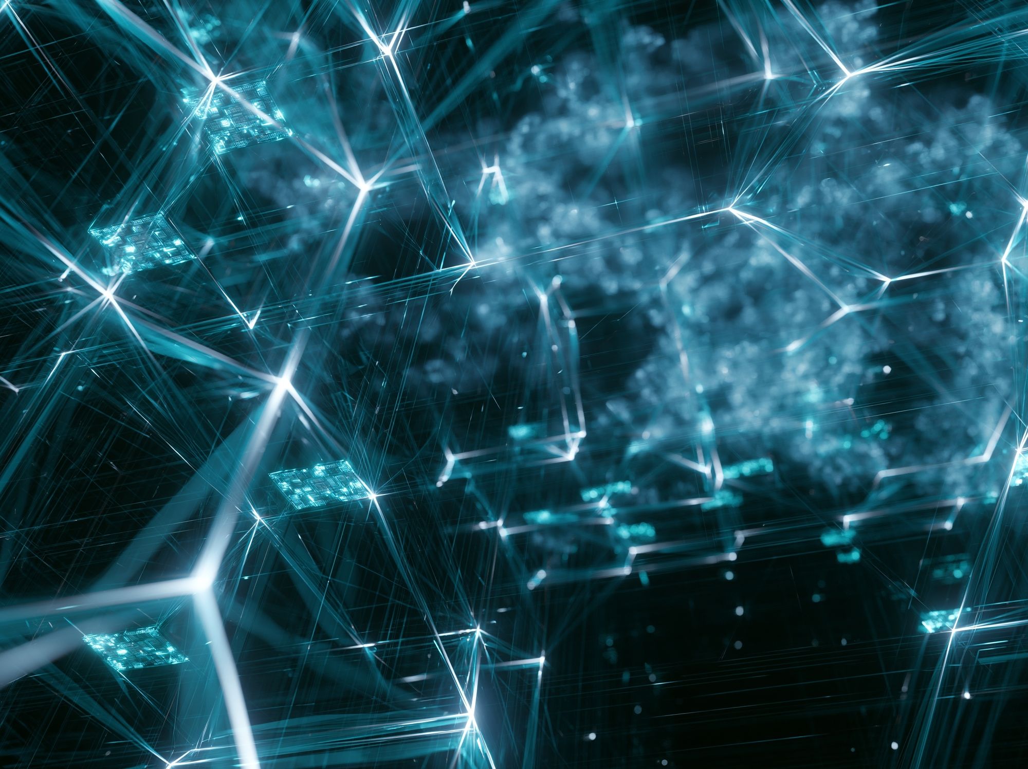 Neon Network Abstract Poster. poster — abstract art