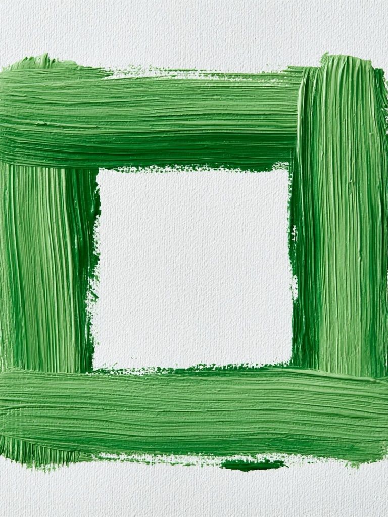 Green Brushstroke Frame Abstract Poster. poster detail