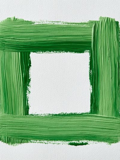Green Brushstroke Frame Abstract Poster. poster