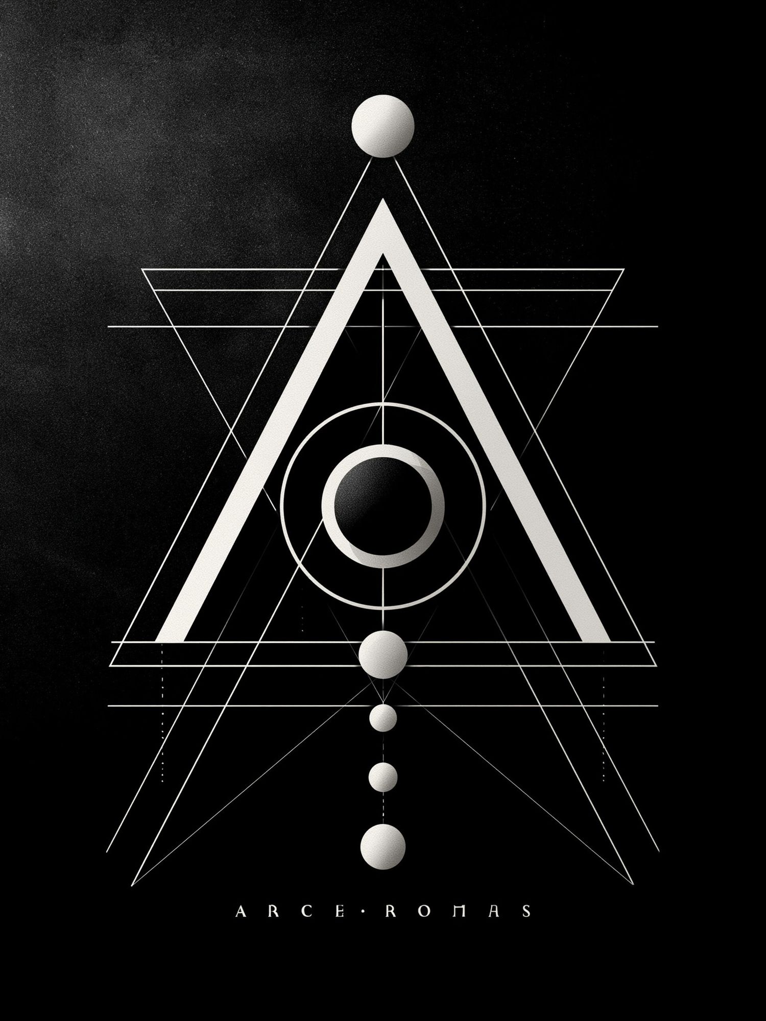 Geometric Arcane Black-White Poster. poster detail