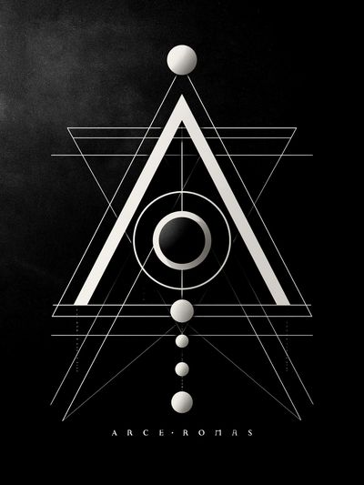 Geometric Arcane Black-White Poster.