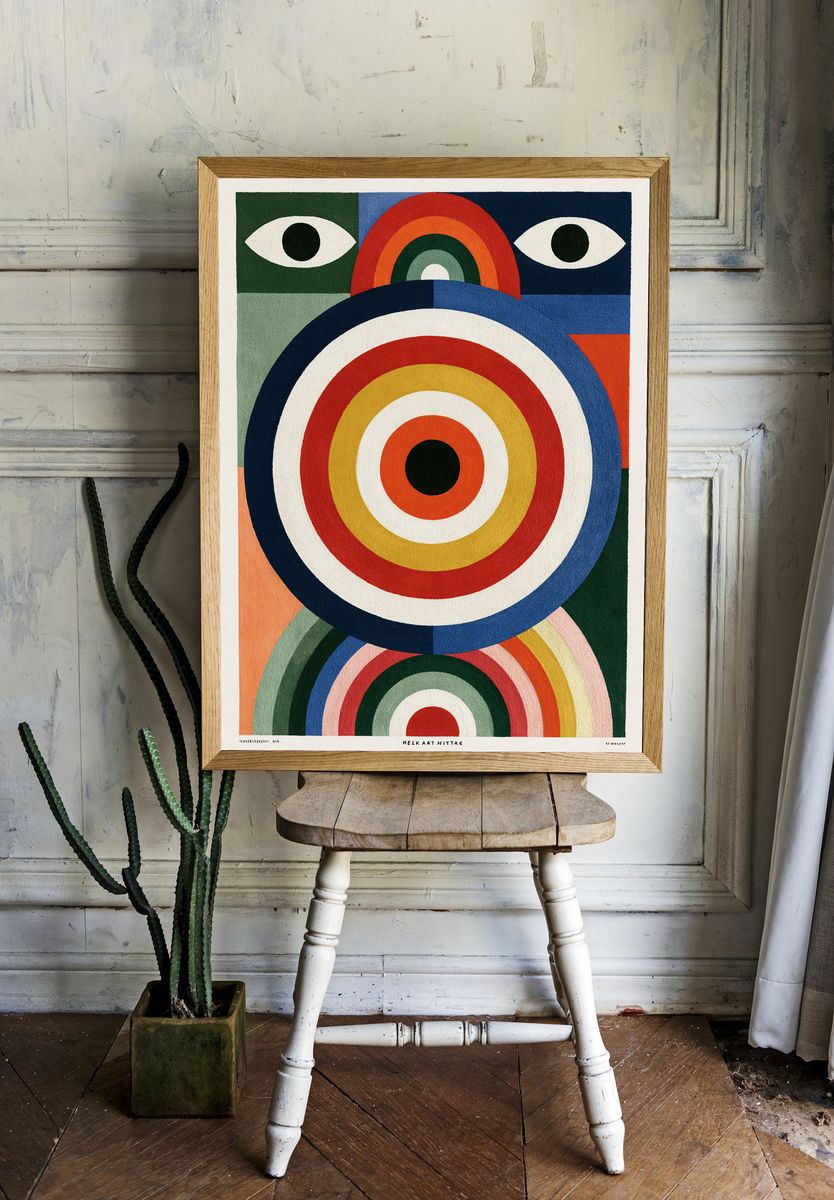 Geometric Rainbow Eyes Poster. — room view 1