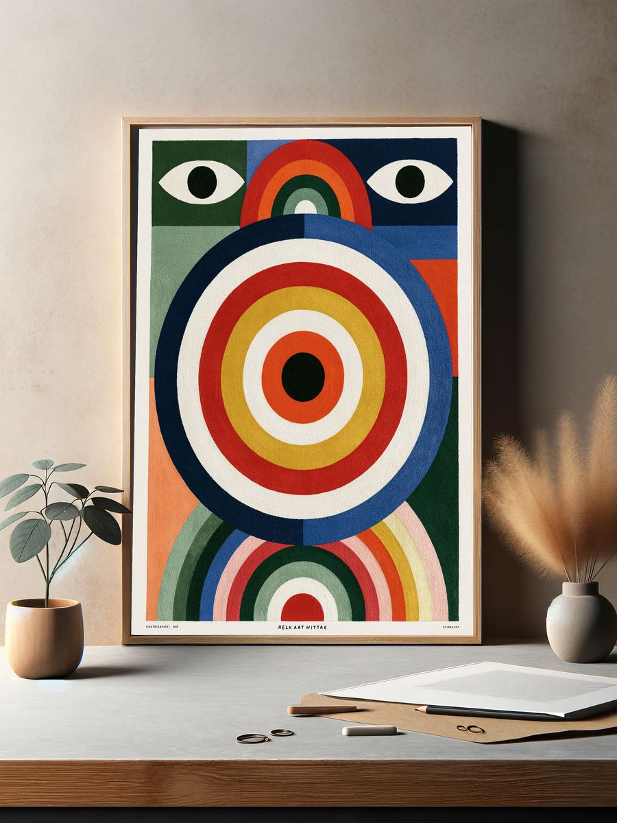 Geometric Rainbow Eyes Poster. — room view 2