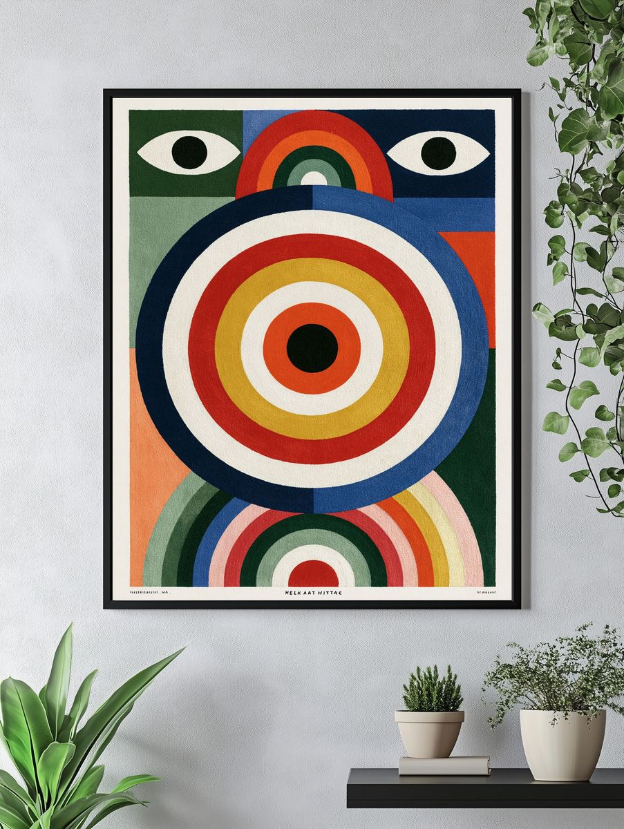 Geometric Rainbow Eyes Poster. — room view 4