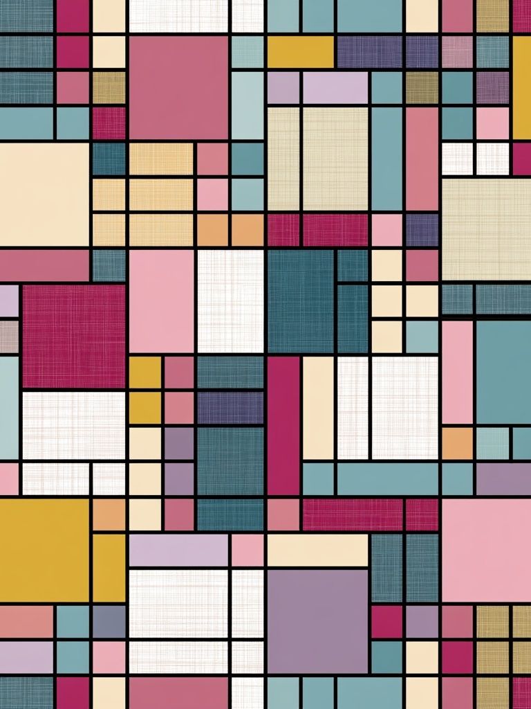 Color Block Grid Abstract Poster. poster detail