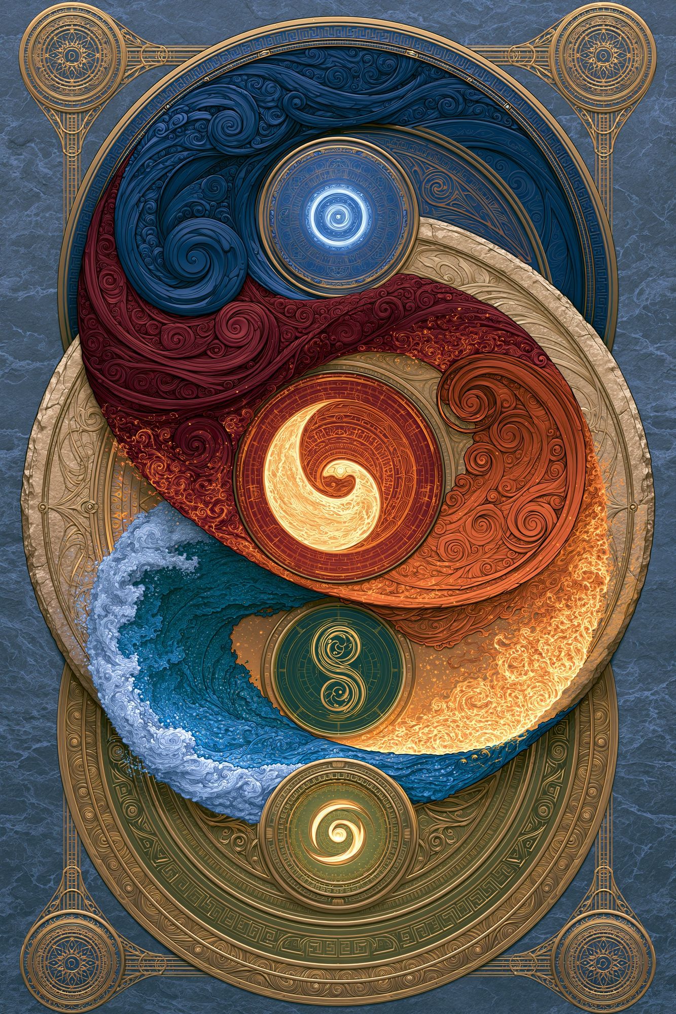 Yin Yang Cosmic Swirl Poster. poster detail