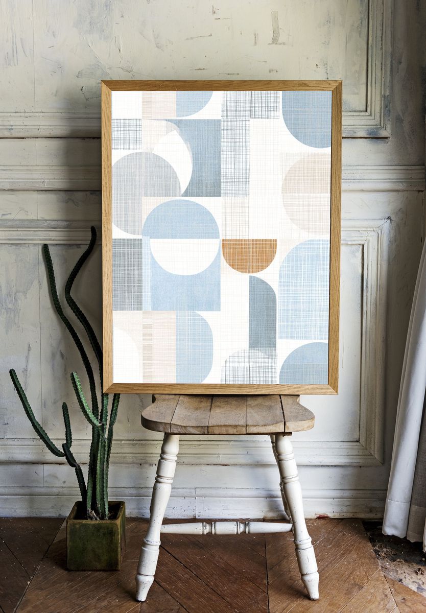 Pastel Geometric Grid Poster. room preview