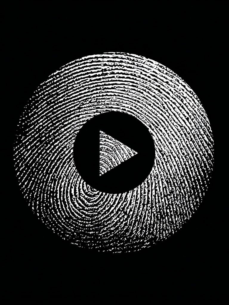 Fingerprint Play Button Abstract Print. poster — abstract art