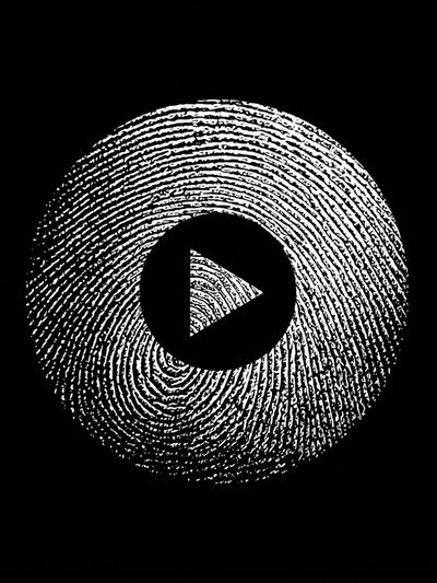 Fingerprint Play Button Abstract Print. poster
