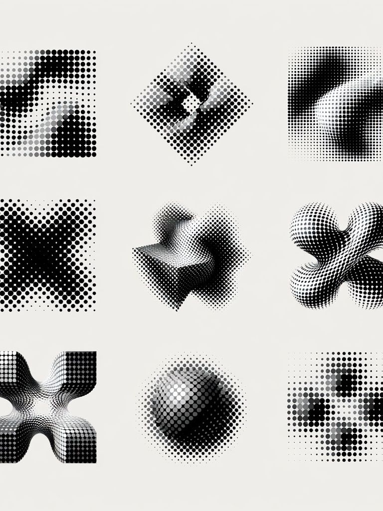 Halftone Geometric Abstract Poster. poster detail