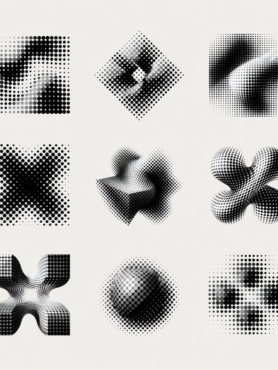 Halftone Geometric Abstract Poster.