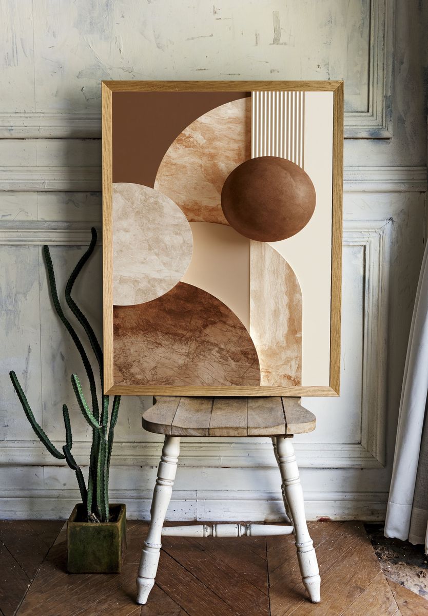 Earth Tone Geometric Abstract Poster. room preview