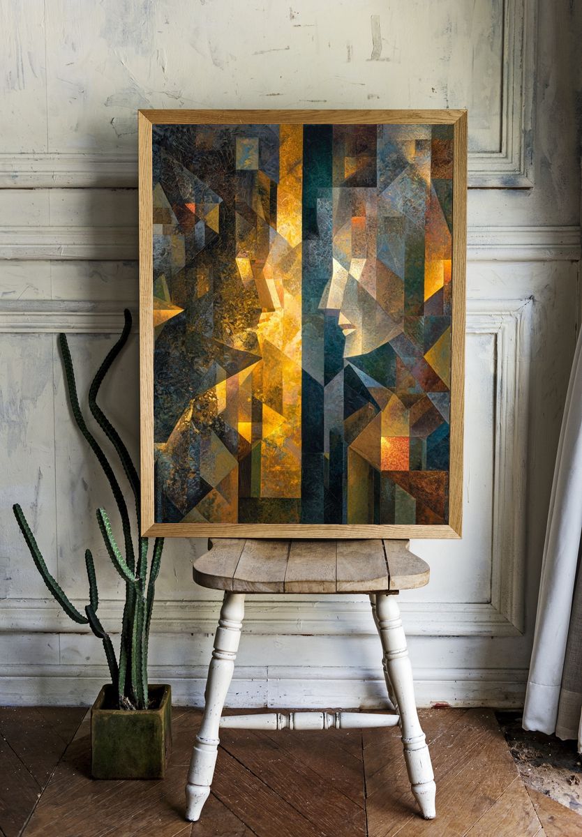 Geometric Light Abstract Poster. room preview