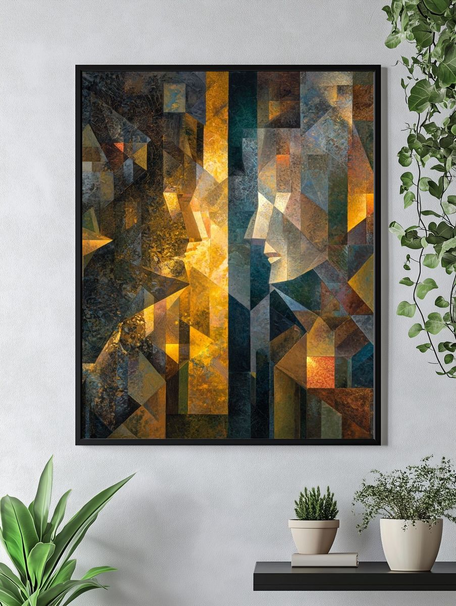 Geometric Light Abstract Poster. — room view 4