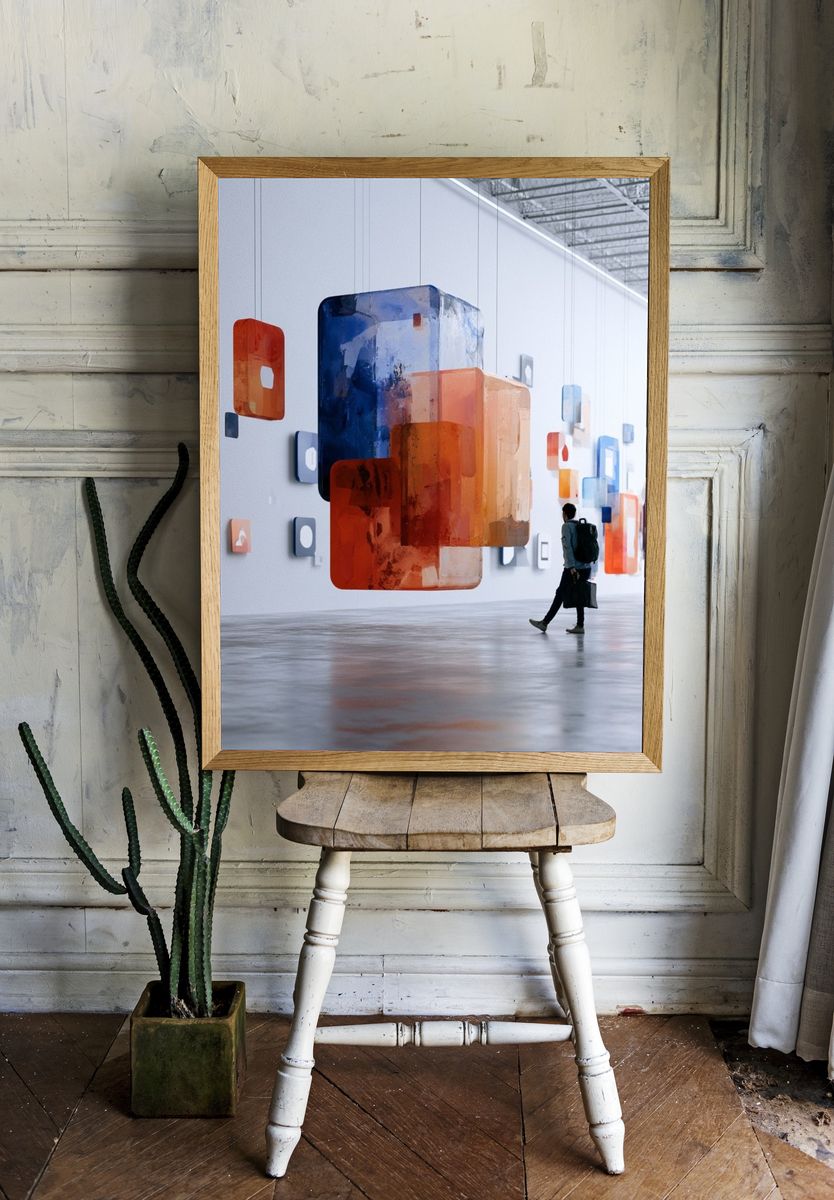 Floating Gallery Abstract Poster. room preview