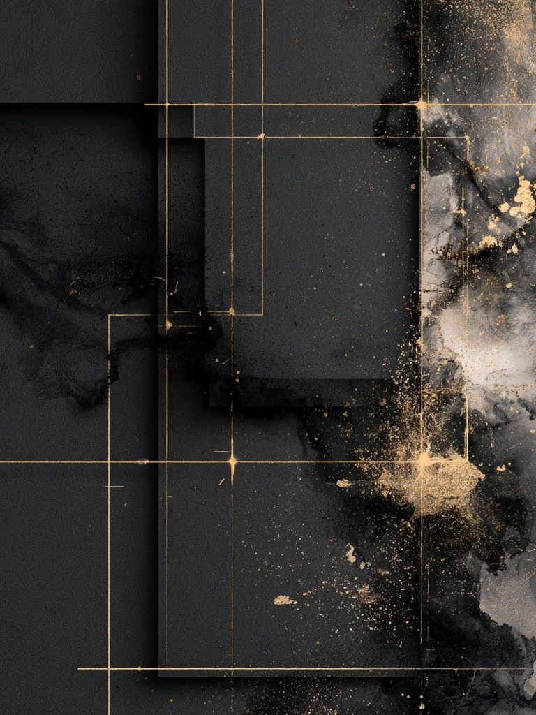 Black Gold Geometric Abstract Poster. poster detail