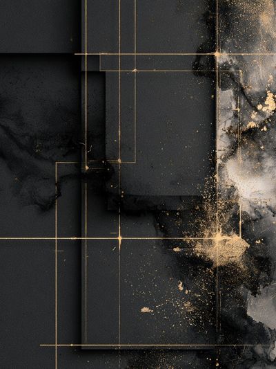 Black Gold Geometric Abstract Poster.