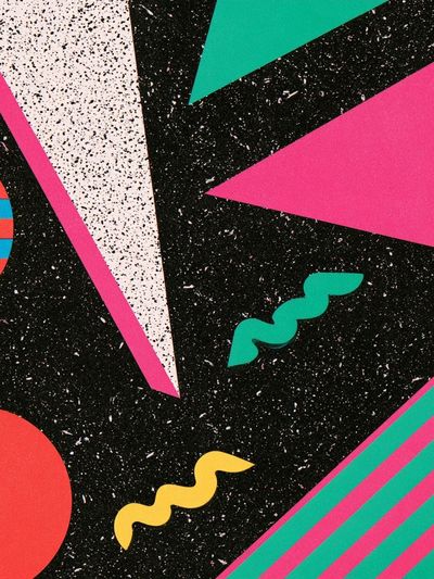 Neon Memphis Geometric Poster.