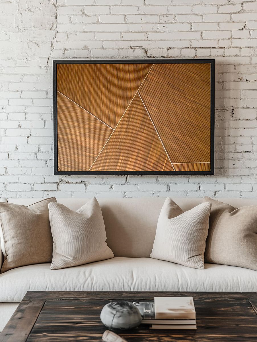 triangle shaped wooden background texture. room preview