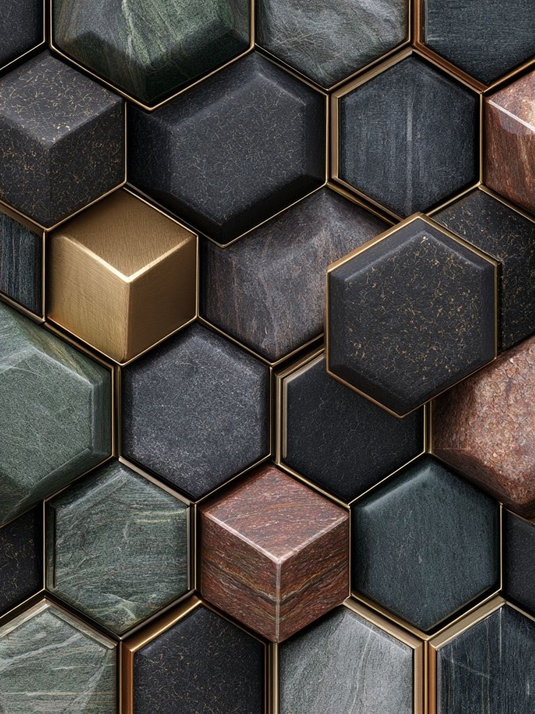 Geometric Hexagon Texture Abstract Poster. poster — abstract art