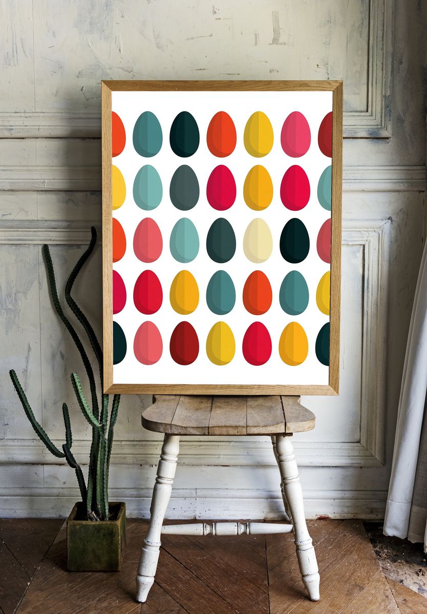 Colorful Egg Grid Abstract Poster. room preview