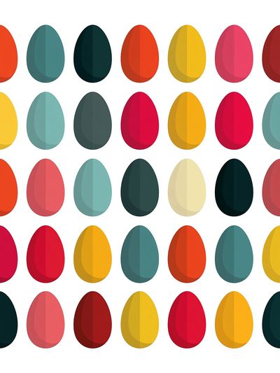 Colorful Egg Grid Abstract Poster. poster