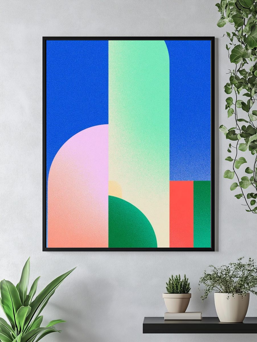 Geometric Color Blocks Poster. — room view 4