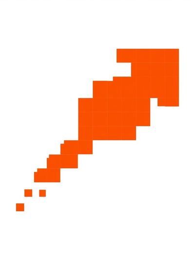 Orange Pixel Staircase Abstract Poster.