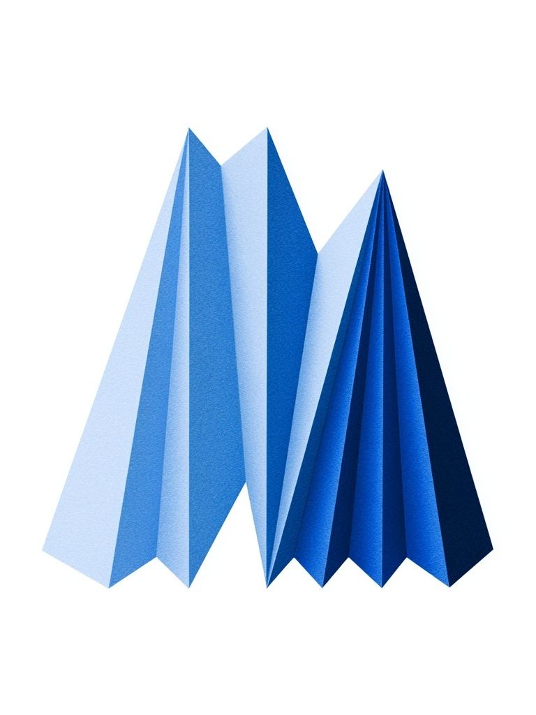 Blue Geometric Folded Abstract Poster. poster — abstract art