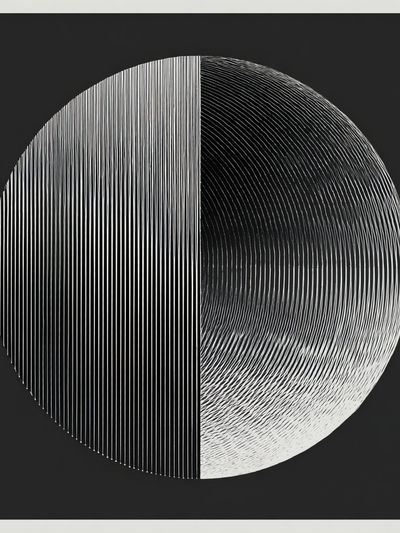 Monochrome Orb Abstract Poster.