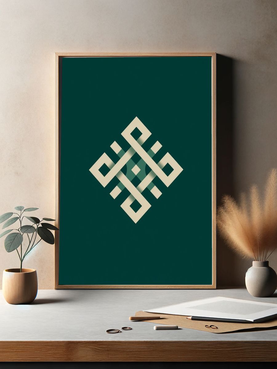 Geometric Knot Abstract Poster. — room view 2
