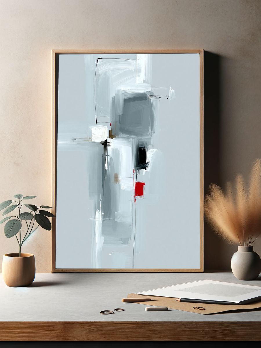 Minimalist Abstract Brushwork Poster. — room view 2