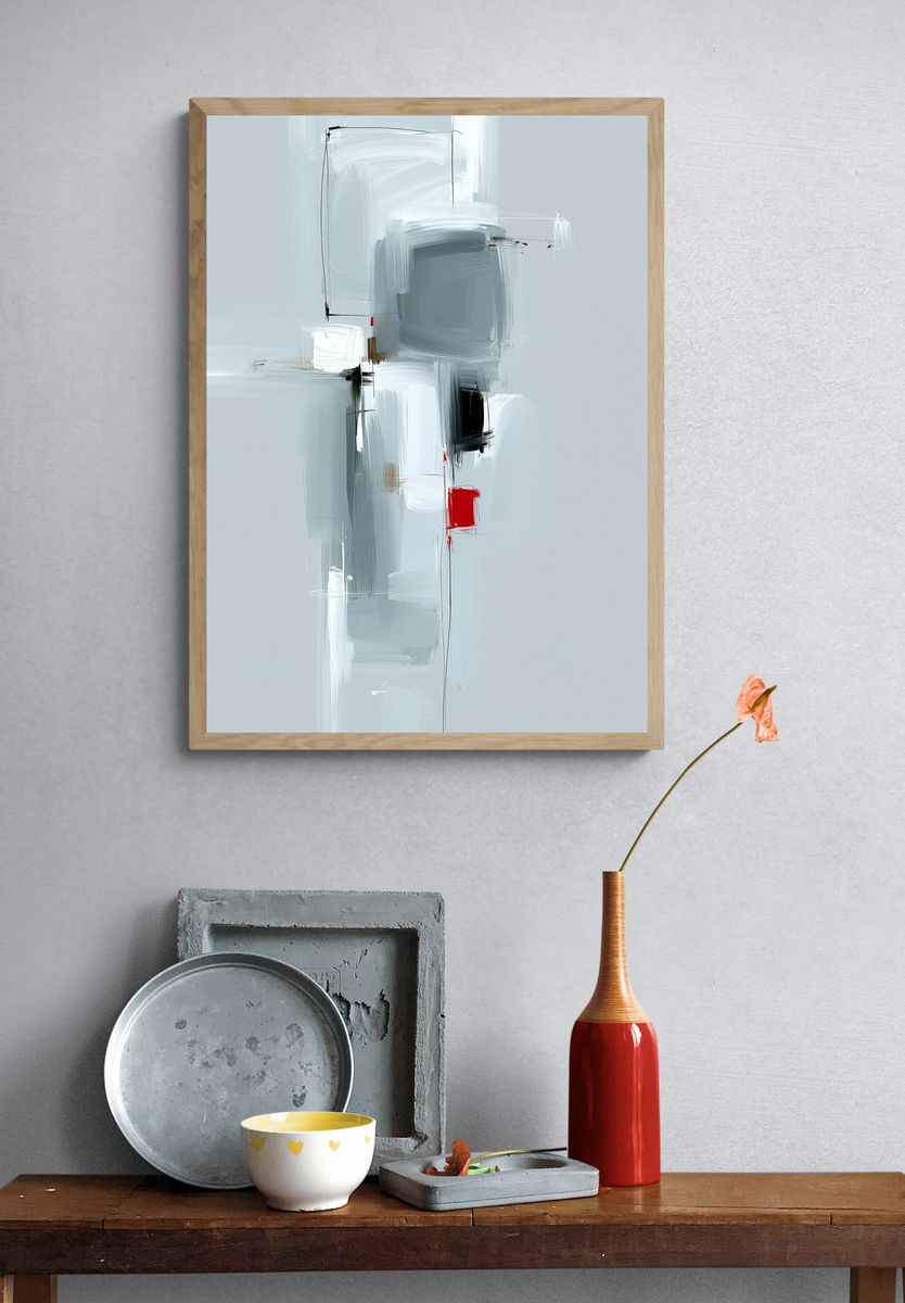 Minimalist Abstract Brushwork Poster. — room view 3