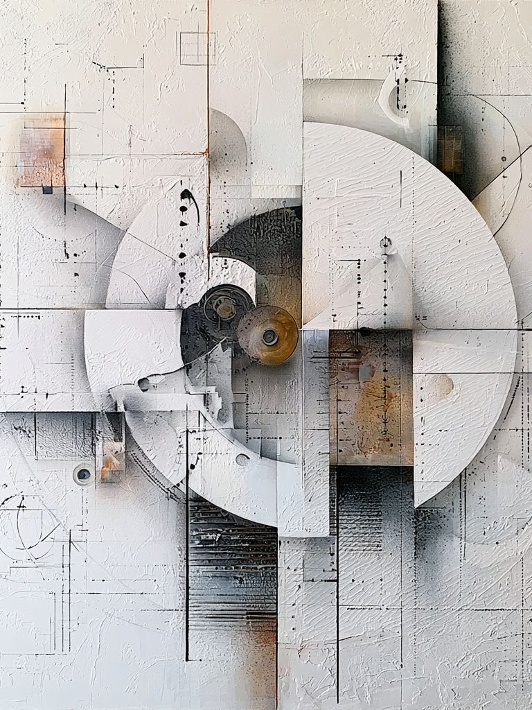 Monochrome Geometric Abstract Poster. poster detail