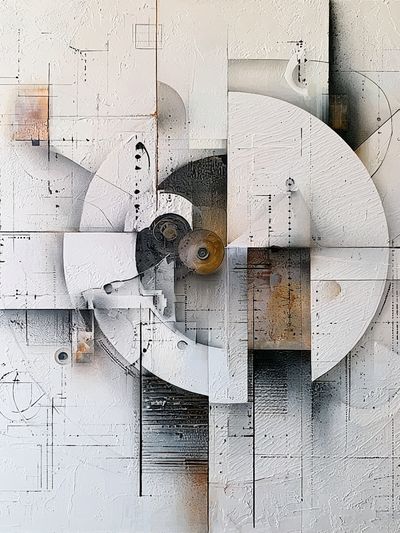 Monochrome Geometric Abstract Poster. poster