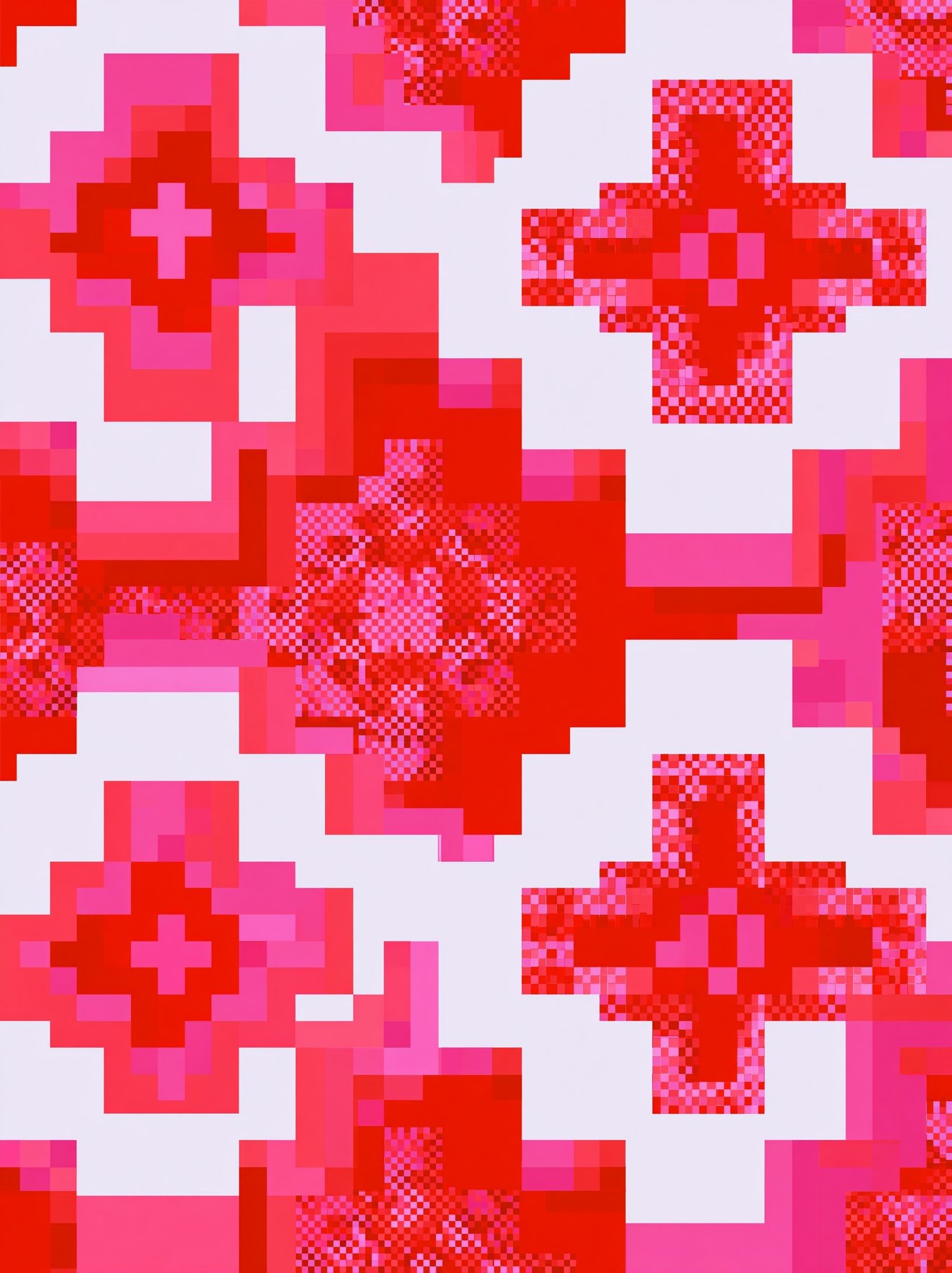 Pixel Cross Pattern Abstract Poster. poster detail