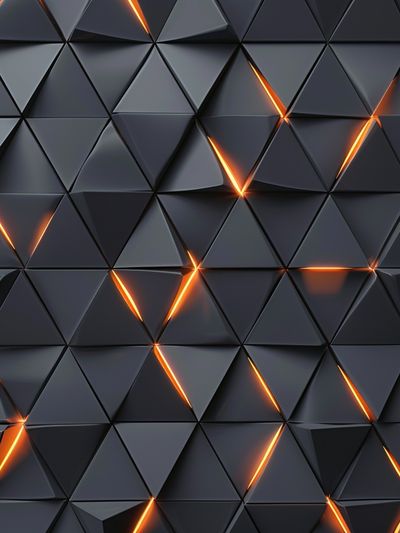 Glowing Triangle Grid Abstract Poster. poster
