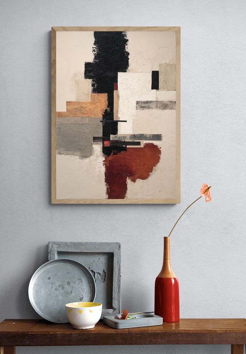 Textured Geometric Abstract Poster. — room view 3