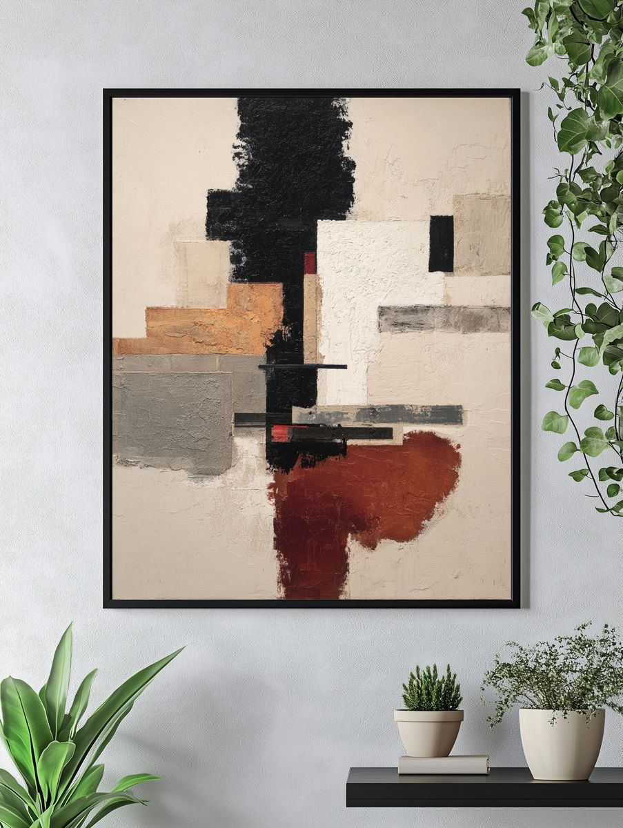 Textured Geometric Abstract Poster. — room view 4