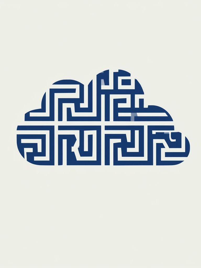 Blue Maze Cloud Abstract Print. poster — abstract art