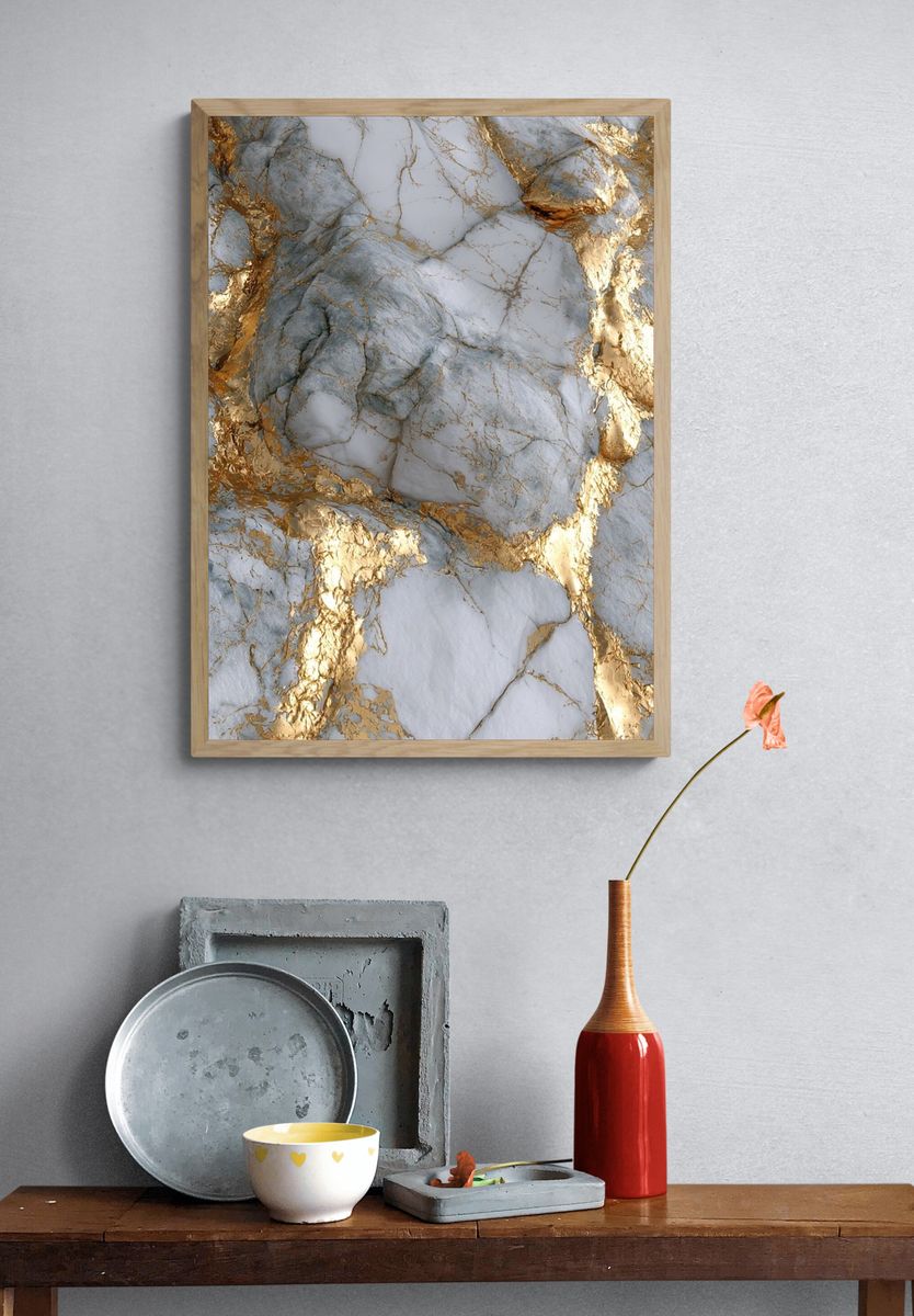 Golden Marble Texture Poster. — room view 3
