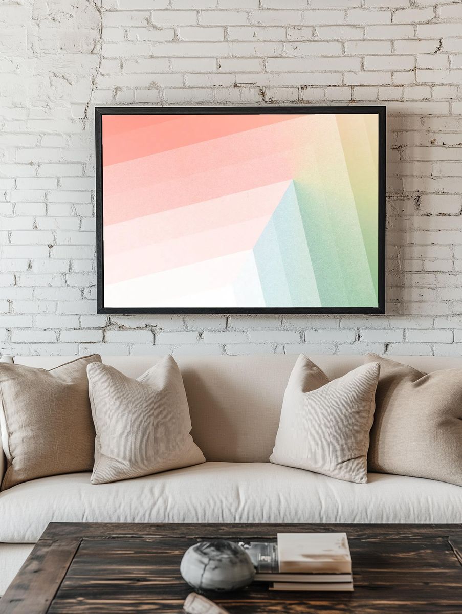 Ombre colorful layer patterned background. room preview